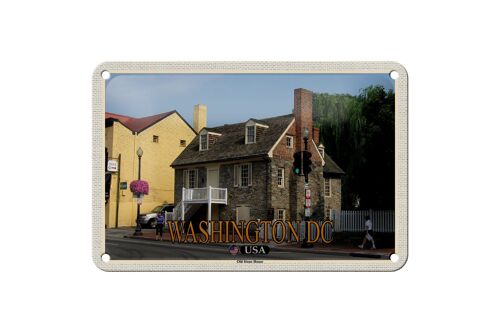 Blechschild Reise 18x12cm Washington DC USA Old Stone House Museum