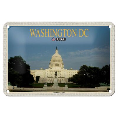 Cartel de chapa de viaje, 18x12cm, Washington DC, EE. UU., Capitolio de los Estados Unidos