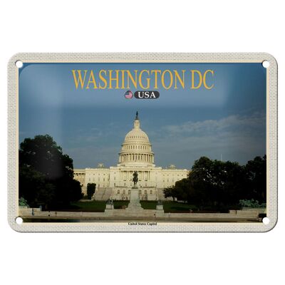 Tin Sign Travel 18x12cm Washington DC USA United States Capitol