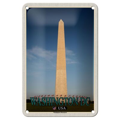 Targa in metallo da viaggio 12x18 cm Washington DC USA Monumento a Washington