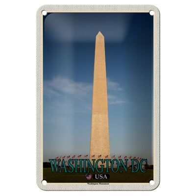 Blechschild Reise 12x18cm Washington DC USA Washington Monument