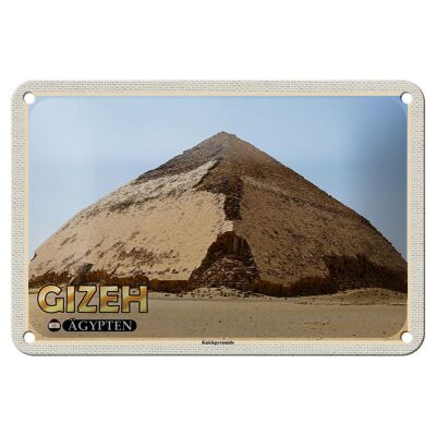 Targa in metallo da viaggio 18x12 cm Giza Egitto Piramide piegata Targa decorativa