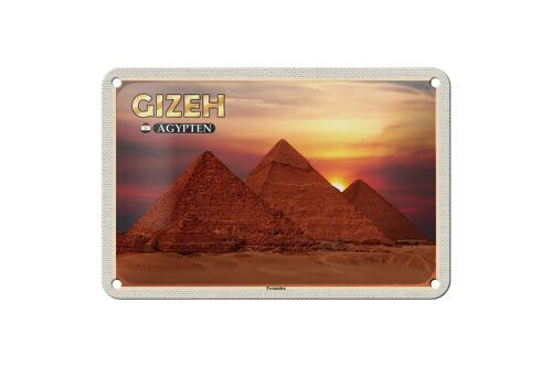 Blechschild Reise 18x12cm Gizeh Ägypten Pyramiden Geschenk Schild