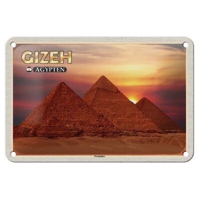 Tin Sign Travel 18x12cm Giza Egypt Pyramids Gift Sign