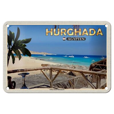 Targa in metallo da viaggio 18x12 cm Decorazione del Parco Nazionale Hurghada Egypt Giftun