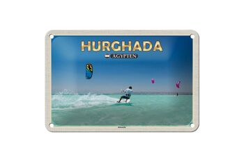 Panneau de voyage en étain 18x12cm, Hurghada egypte kitesurfer, décoration de vacances 1
