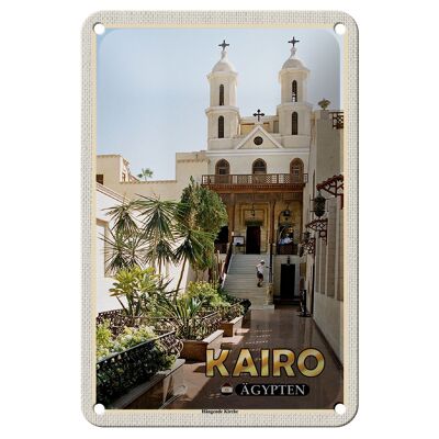 Letrero de hojalata para viaje, 12x18cm, El Cairo, Egipto, colgante, iglesia, cartel decorativo