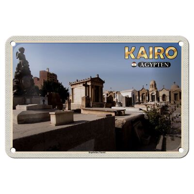 Cartel de chapa de viaje, 18x12cm, El Cairo, Egipto, barrio copto