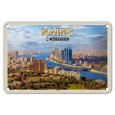 Cartel de chapa de viaje, 18x12cm, El Cairo, Egipto, río Nilo, señal de regalo