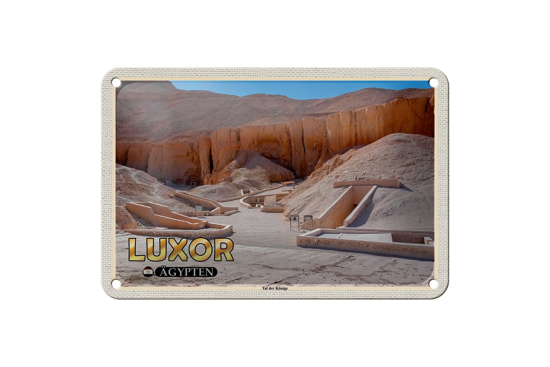 Targa in metallo da viaggio 18x12 cm Luxor Egitto Valle dei Re Targa decorativa