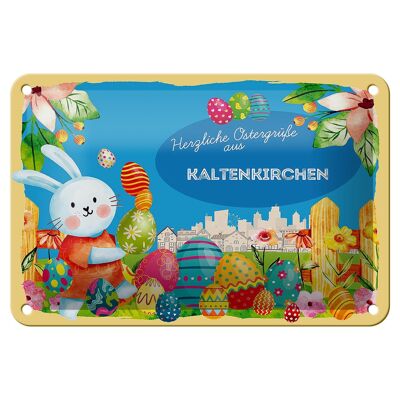 Cartel de chapa Pascua Saludos de Pascua 18x12cm KALTENKIRCHEN decoración de regalo