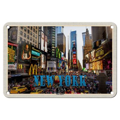 Cartel de chapa de viaje, 18x12cm, Nueva York, EE. UU., cartel central de Times Square