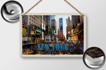 Panneau de voyage en étain 18x12cm, panneau central de New York USA Times Square 2
