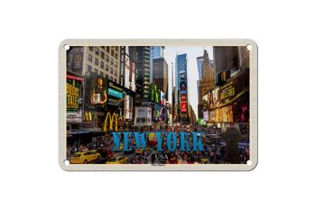 Panneau de voyage en étain 18x12cm, panneau central de New York USA Times Square 6