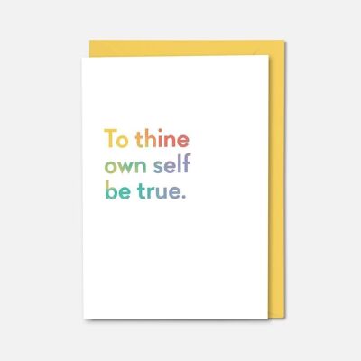 To thine own self be true Shakespeare quote colourful card