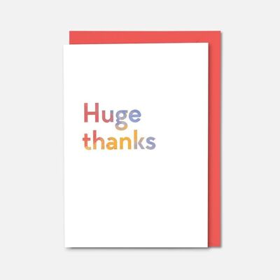 Huge thanks colourful card