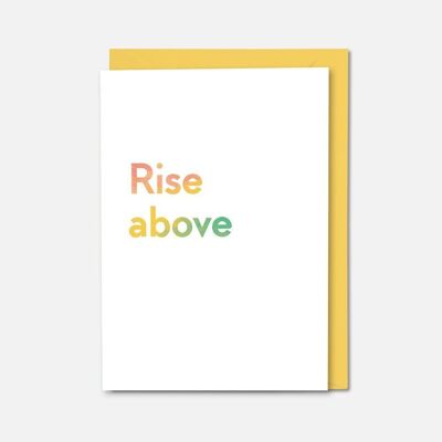 Rise above colourful card