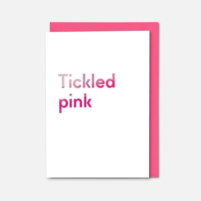 Tarjeta colorida rosa cosquillas