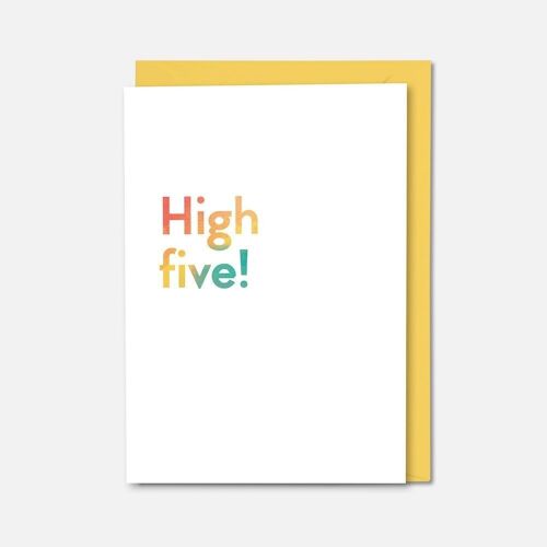 High five colourful card