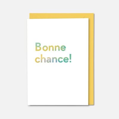 Bonne chance colourful card
