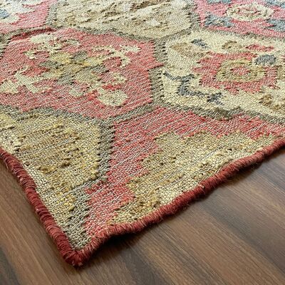 4 x 4 Ft - Tappeto Kilim tessuto a mano in canapa\lana, decorazione per la casa, soggiorno, regalo, decorazione da parete, pavimento, tappeto da cella, TAPPETO tradizionale indiano\TAPPETO Tutte le dimensioni Costum