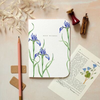 Nachhaltige Grußkarte „Best Wishes Floral Aquarell“.