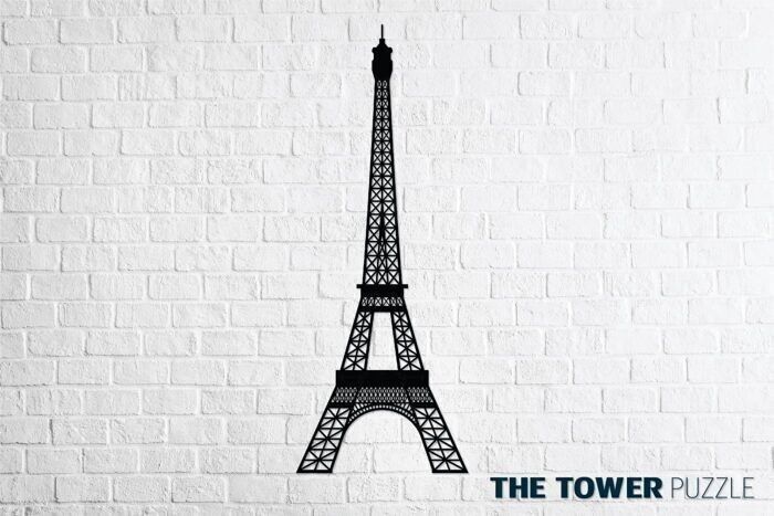 Decoración de pared DIY con la Torre Eiffel en madera ecológica 792 497 x 1300 x 7 mm