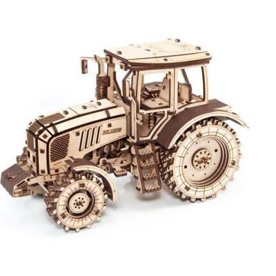 DIY Eco Wood Art 3D Mechanisches Puzzle Traktor Weißrussland 2022, 0877, 28,2×13,6×17,5cm