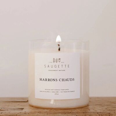 Marrons Chauds – Handgefertigte Kerze mit natürlichem Sojawachs