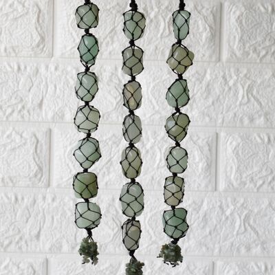 Percha de cristal de aventurina verde, piedra preciosa de accesorios para automóviles