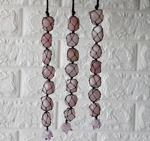Rose Quartz Crystal Hanger, Stone Hanger Car Accessories
