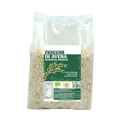 Fiocchi di Avena Mignon Integrali Bio Stella - Confezione da 2kg | Confezione Risparmio | Formato Convenienza