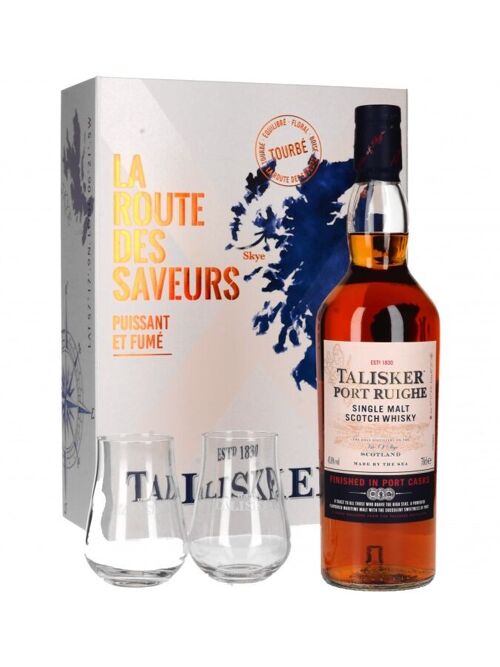 Talisker Port Ruighe 45,8% - Route Des Saveurs - Coffret 2 Verres