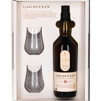 Lagavulin 8 anni - Routes Des Saveurs - Scatola da 2 Bicchieri