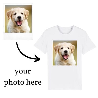 Custom T-Shirt Any Image or Text Printed White and Black