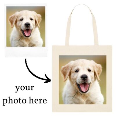 Custom Tote Bag Any Image or Text in Black or White