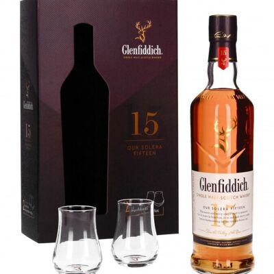 Glenfiddich 15 Jahre Solera – Schachtel mit 2 Gläsern