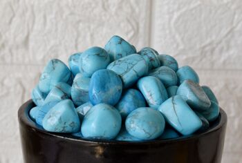 1Pc Turquoise Howlite Tumbled Stone ~ Healing Tumbled Stones 1