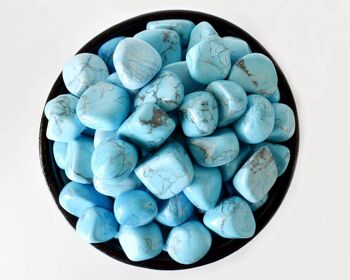 1Pc Turquoise Howlite Tumbled Stone ~ Healing Tumbled Stones 2