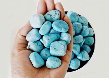 1Pc Turquoise Howlite Tumbled Stone ~ Healing Tumbled Stones 5