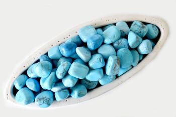 1Pc Turquoise Howlite Tumbled Stone ~ Healing Tumbled Stones 7