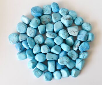 1Pc Turquoise Howlite Tumbled Stone ~ Healing Tumbled Stones 8