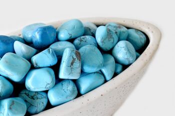 1Pc Turquoise Howlite Tumbled Stone ~ Healing Tumbled Stones 9