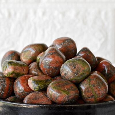 1 pieza de piedras rodadas de unakita ~ Piedras rodadas curativas