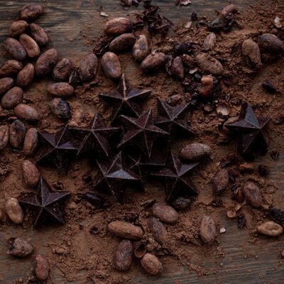 Estrellas de Chocolate Negro Granel 5kg, Vegano Ecológico Navidad