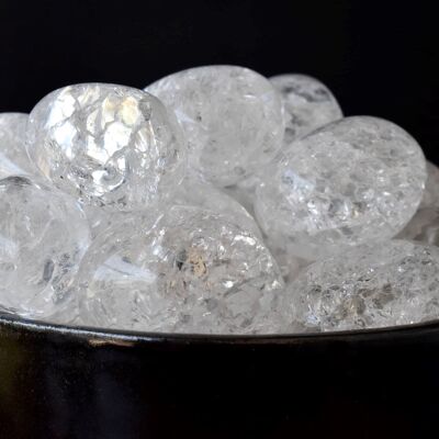 1 pieza de piedra rodada de cristal agrietado ~ Piedras rodadas curativas