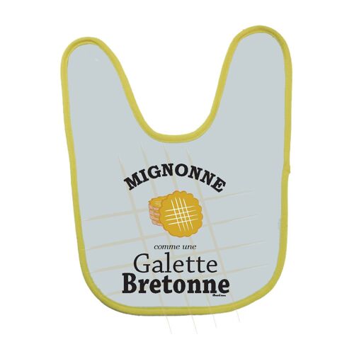 Bavoir éponge "Mignonne comme une galette bretonne"