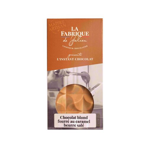 Tablette artisanale chocolat blond fourrée au caramel beurre salé - 100 g - La Fabrique de Julien