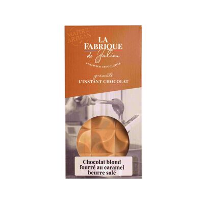 Artisanal blond chocolate bar filled with salted butter caramel - 100 g - La Fabrique de Julien