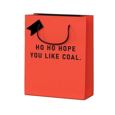 Ho Ho J'espère que vous aimez le charbon, grand sac cadeau (8138)